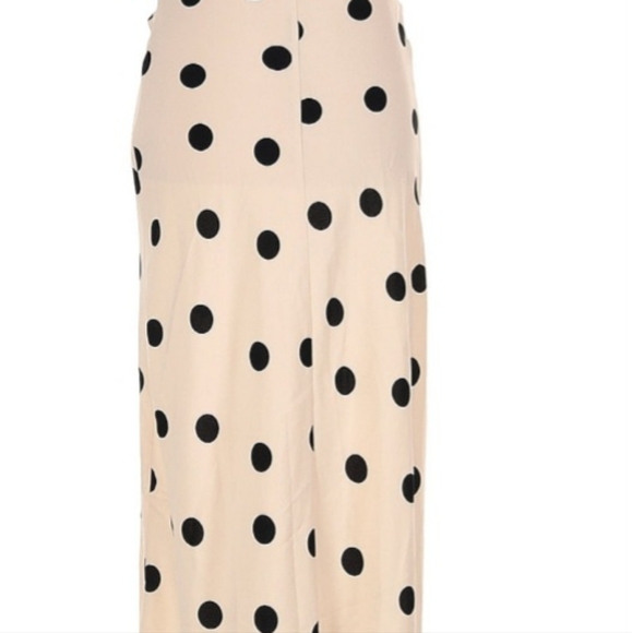 NWT A New Day Crepe Short Sleeve Midi Dress Beige Polka DotThe puff short-sleeve - Picture 5 of 5